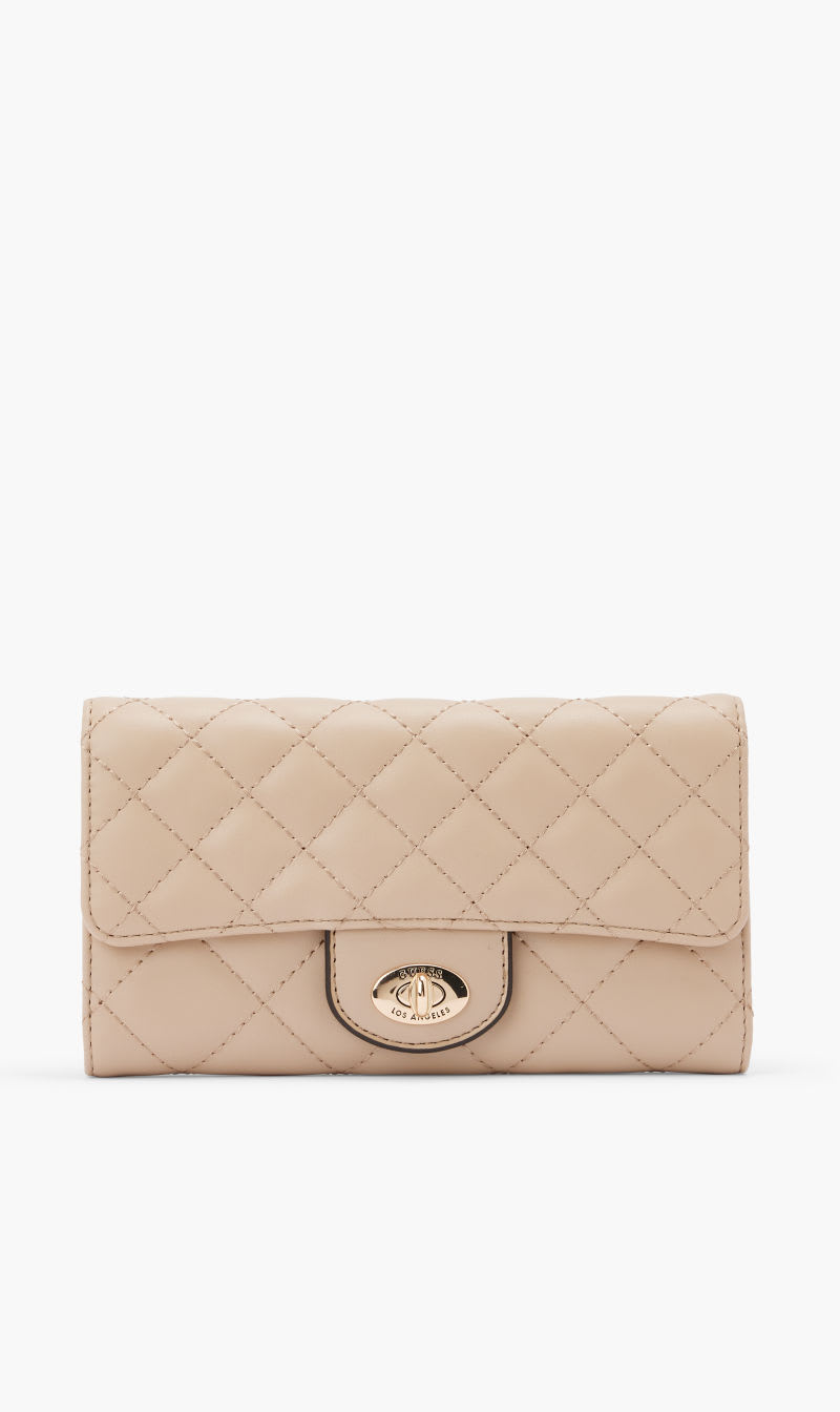 

Guess Beige Stars Hollow Slg Slim Clutch for Women | The Deal Outlet