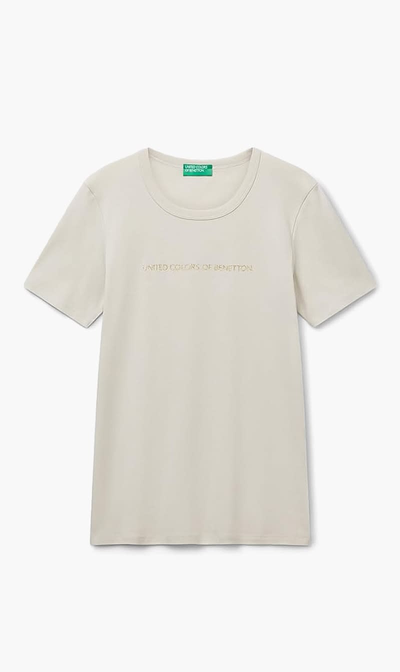 United Colors Of Benetton White Cotton T-shirt for Women