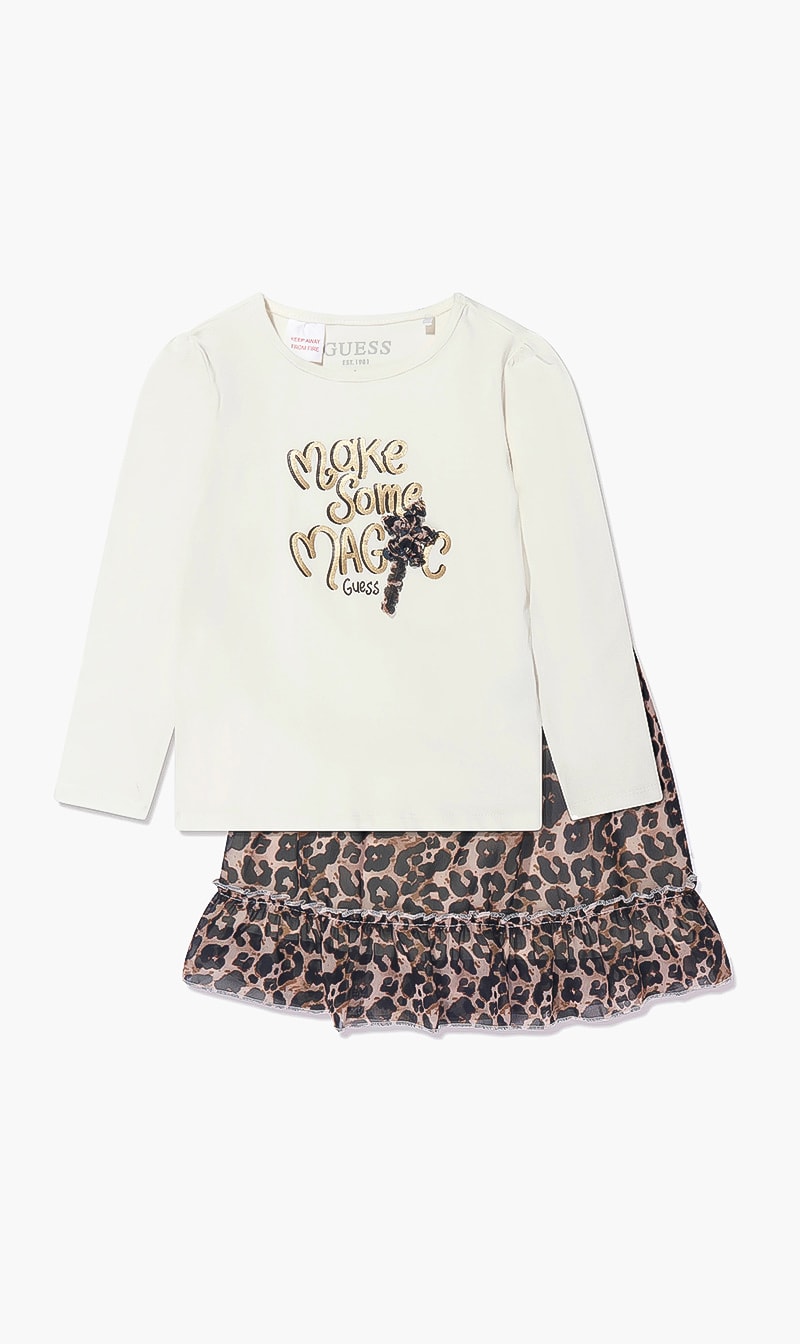 

Guess Brown Set Ls T-shirt+chiff - Stretch Jersey 180 Solid for Girls | The Deal Outlet