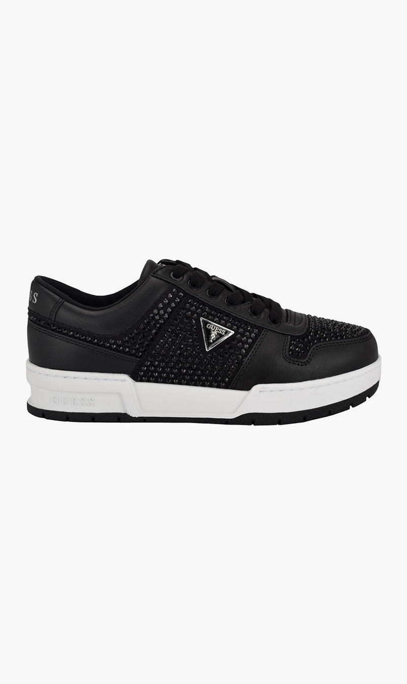 

Guess Black Embellished Low Ankle Top Sneakers for Women | The Deal Outlet