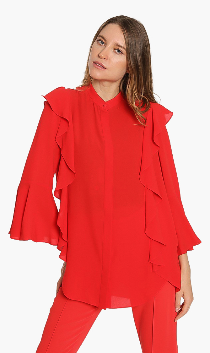 

ALEXANDER MCQUEEN Ruffled Silk Top