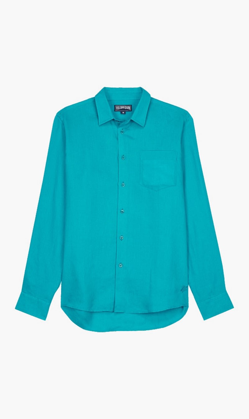 

Vilebrequin Blue Linen Plain Shirt for Men | The Deal Outlet