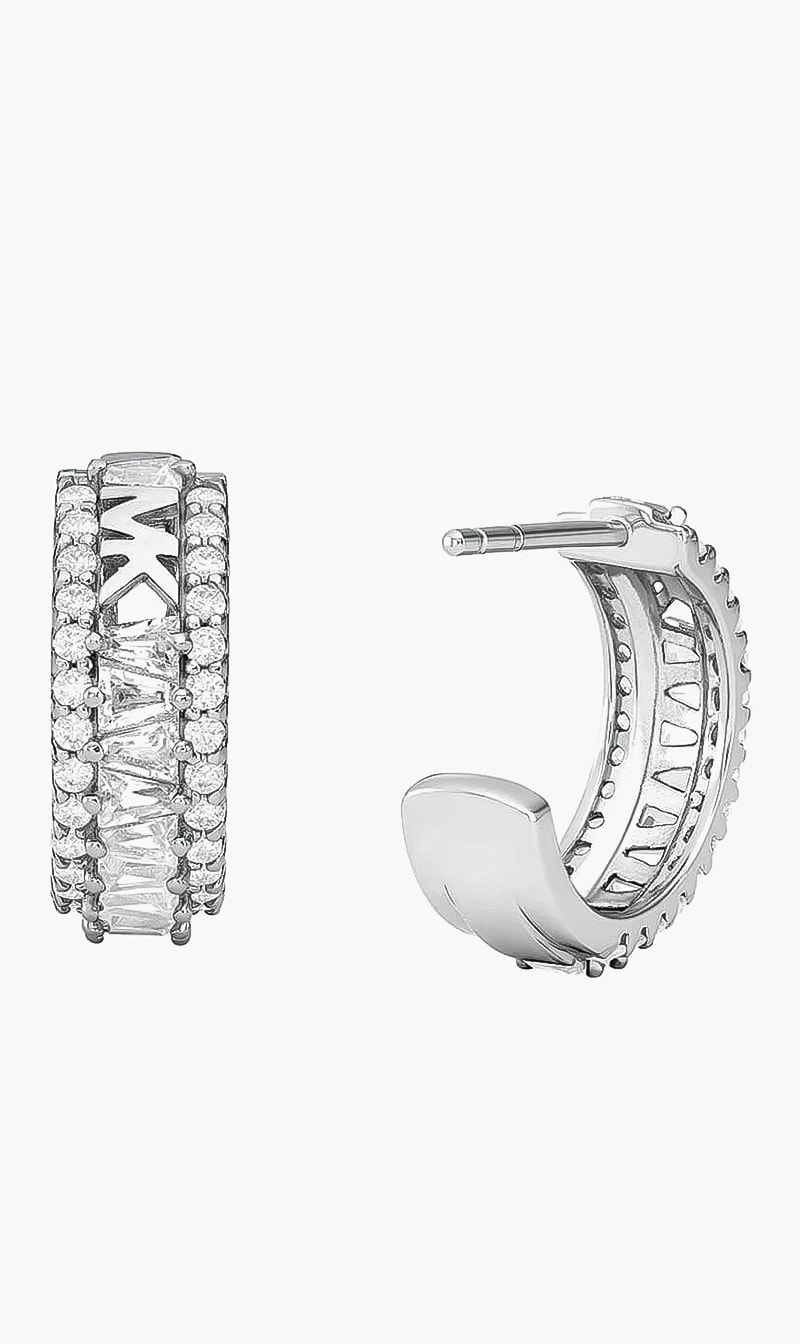 

Michael Kors Tapered Baguette And Pave Huggie Earring Brass for Women | The Deal Outlet