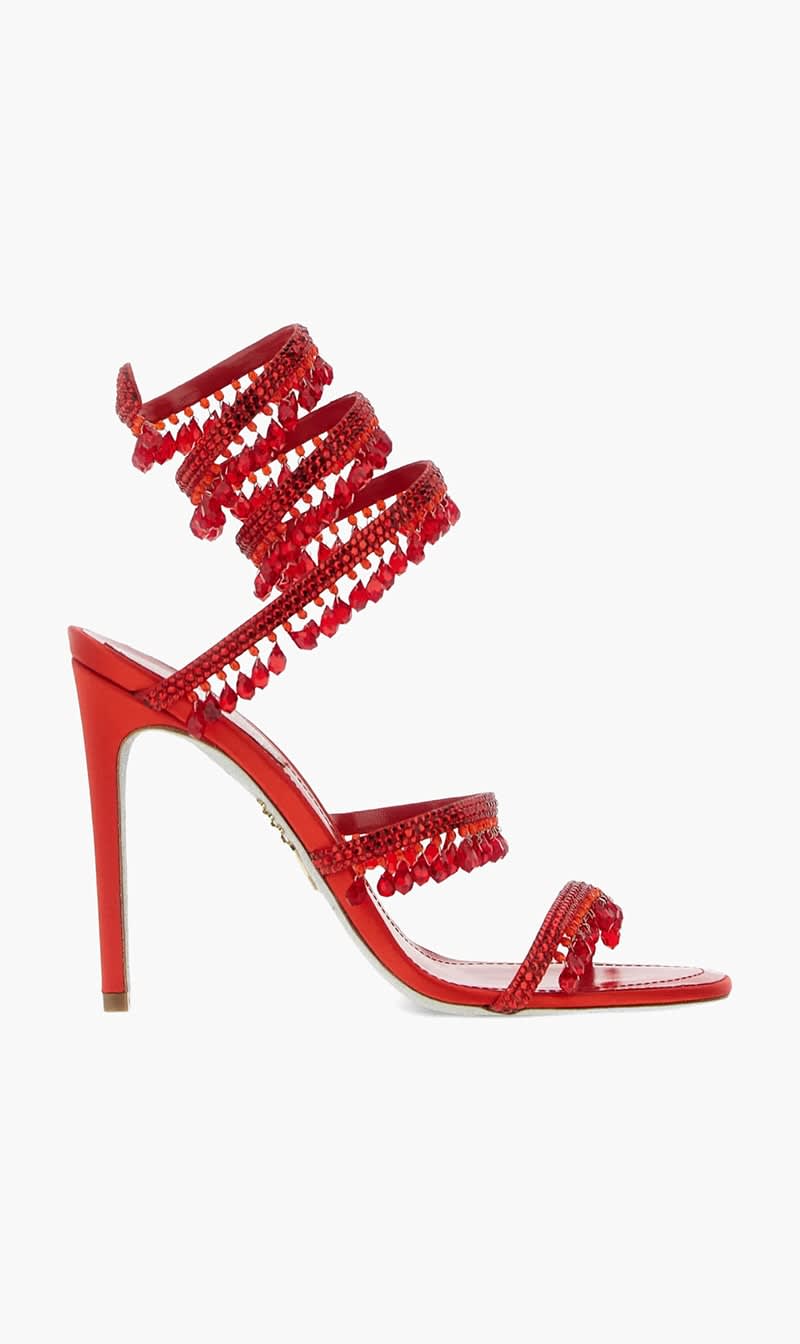 

Rene Caovilla Red Chandelier Red Satin L Siam Strass for Women | The Deal Outlet