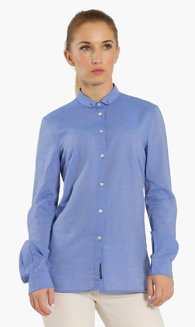 

Solid Silk Shirt, Blue