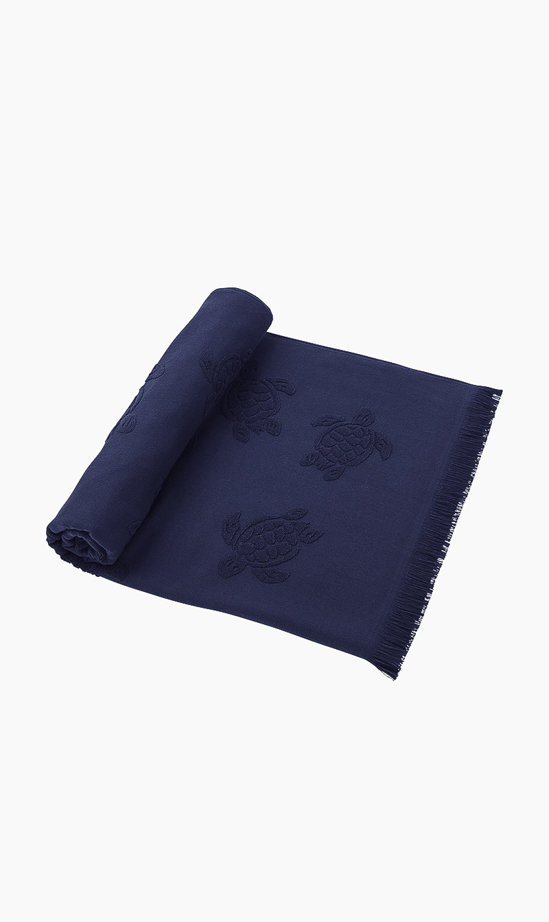 

Vilebrequin Blue Jacquard Turtles Beach Towel for Women | The Deal Outlet