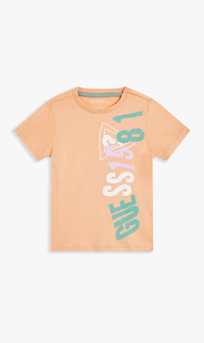 

Guess Orange Plain Cotton T-shirt for Boys | The Deal Outlet