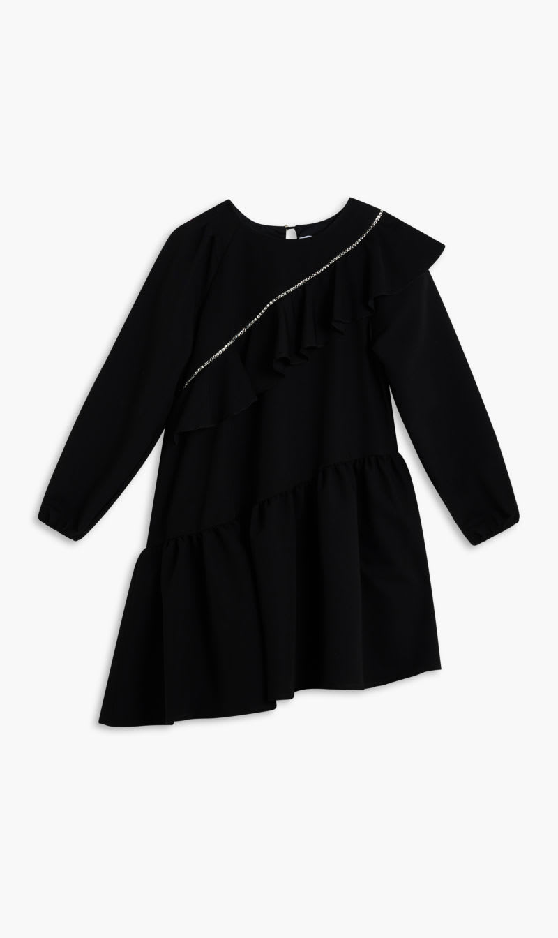 

Monnalisa Black Abito Con Gale Fluido Mis for Girls | The Deal Outlet