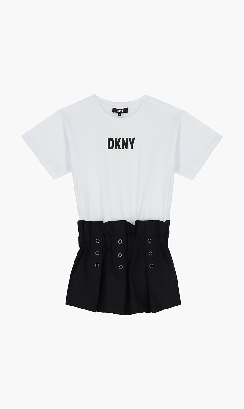 

Dkny White Logo T Shirt Dress for Girls | The Deal Outlet