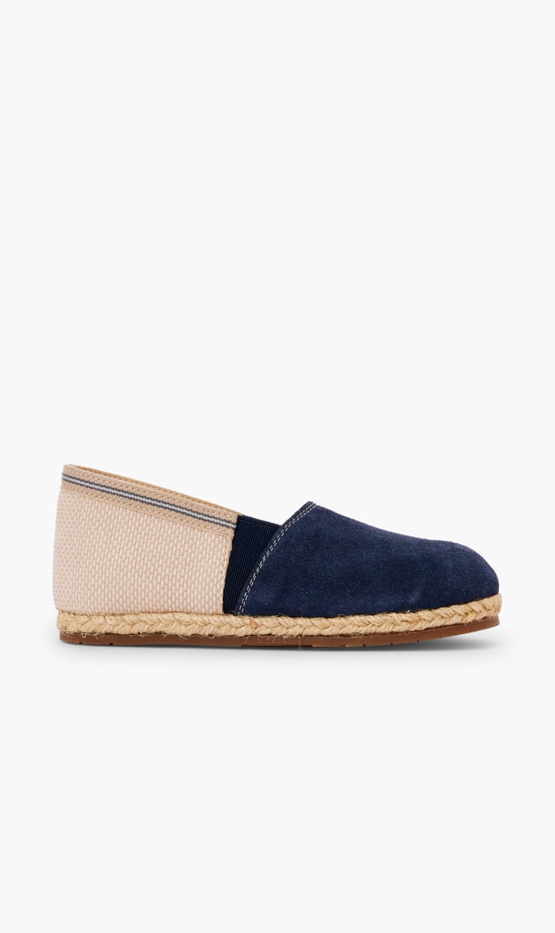 

Babywalker Blue Two Tone Suede Leather & Fabric Espadrilles for Boys | The Deal Outlet