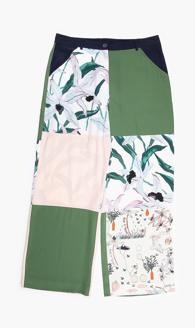 

Tory Burch Printed Silk Wide-leg Pants