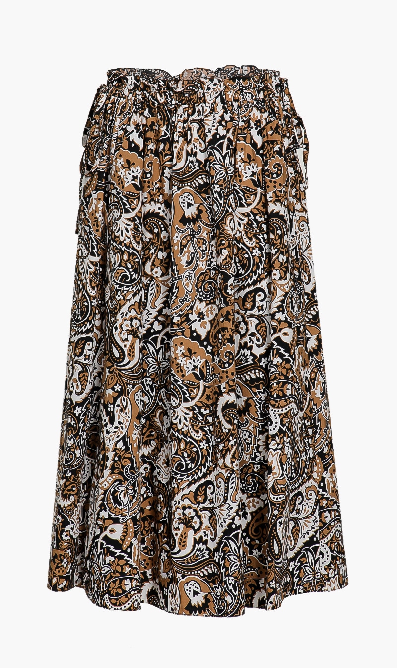 

Mosaic Printed Midi Skirt, Brown