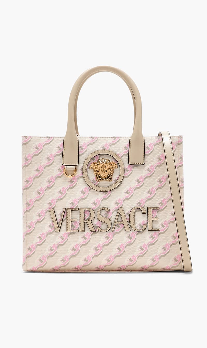 

Versace White Small Tote Fabric+calf Leather for Women | The Deal Outlet