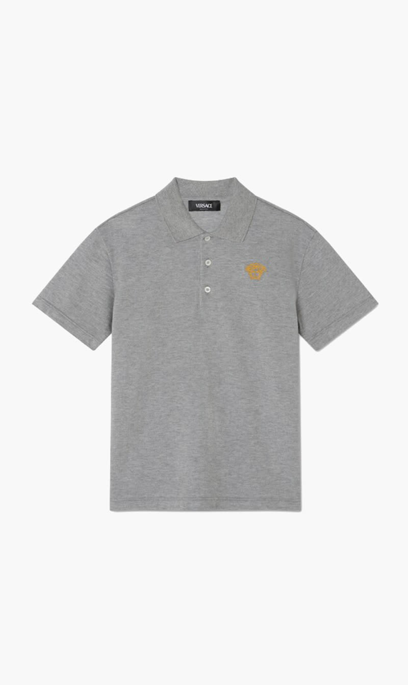 

Versace Green Polo Piquet + Outline Medusa Embroidery for Boys