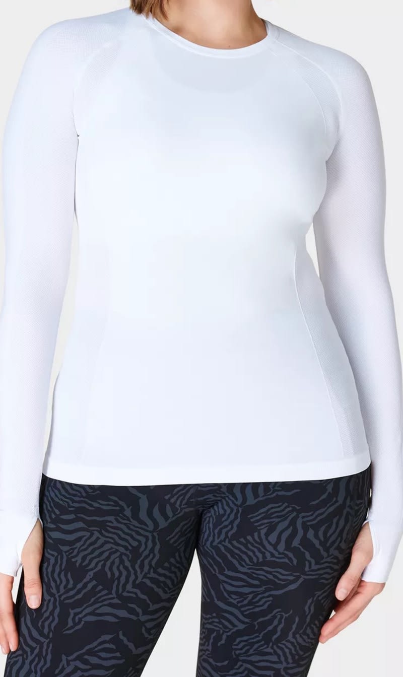 

Sweaty Betty White Athlete Seamless Workout Long for Women | The Deal Outlet