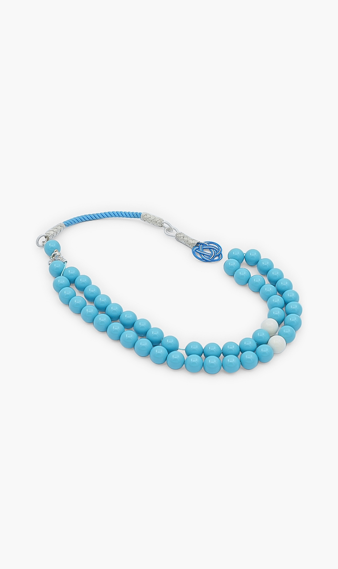 Dse Blue Crystal Turquoise Pearl Masbaha | The Deal Outlet