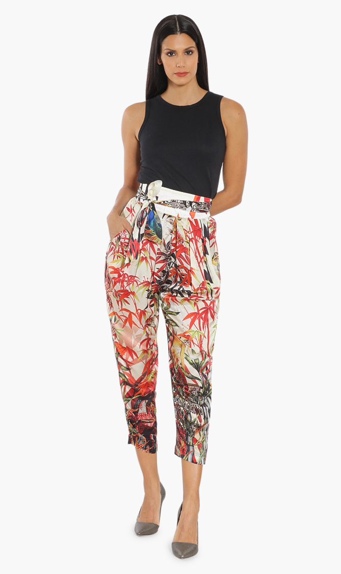 

Dsquared2 Printed Silk High-waisted Pants