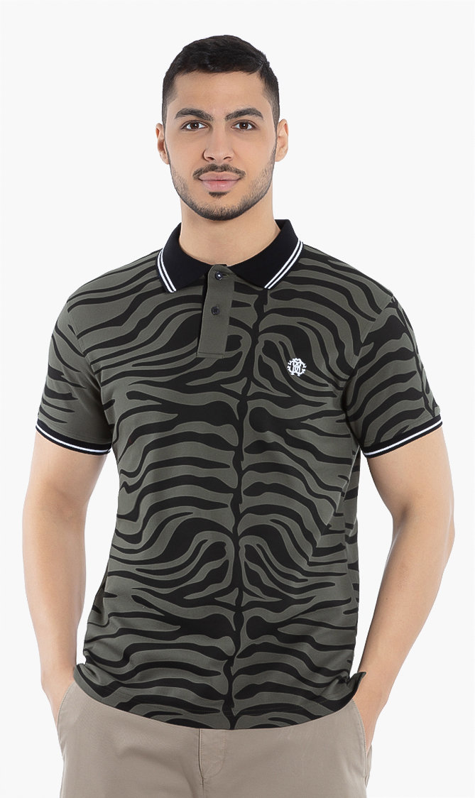 

Roberto Cavalli Zebra Print Polo Shirt