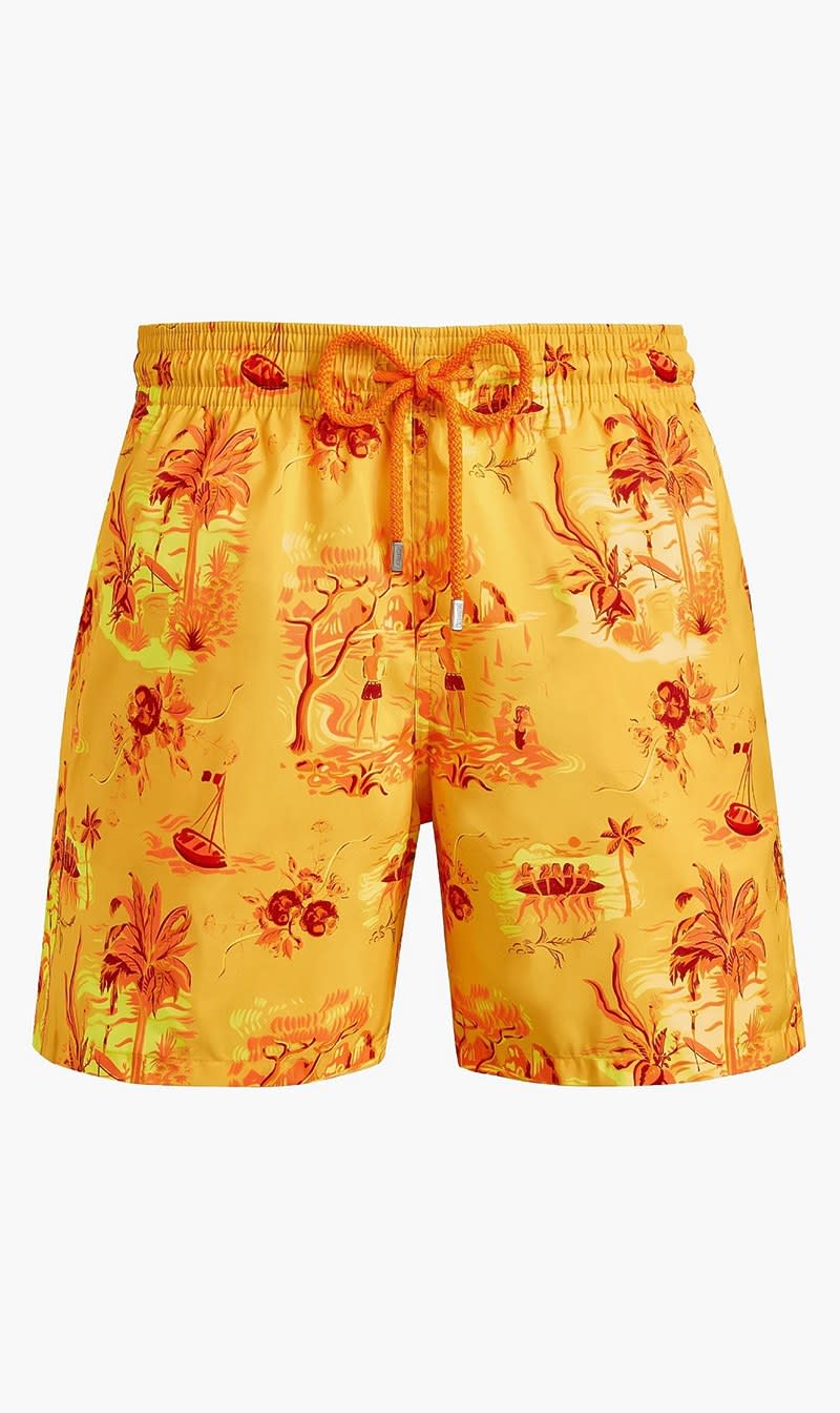 

Vilebrequin Yellow Toile De Jouy And Surf Swim Shorts for Men | The Deal Outlet