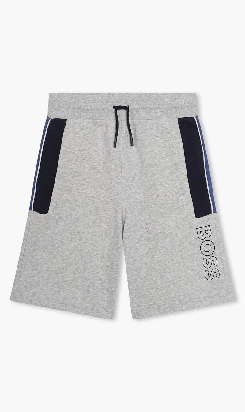 

Hugo Boss Grey Logo Shorts for Boys | The Deal Outlet