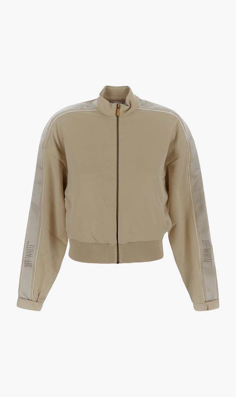 

Off-white White Condenced Crop Trackjkt Oyster White No for Women | The Deal Outlet