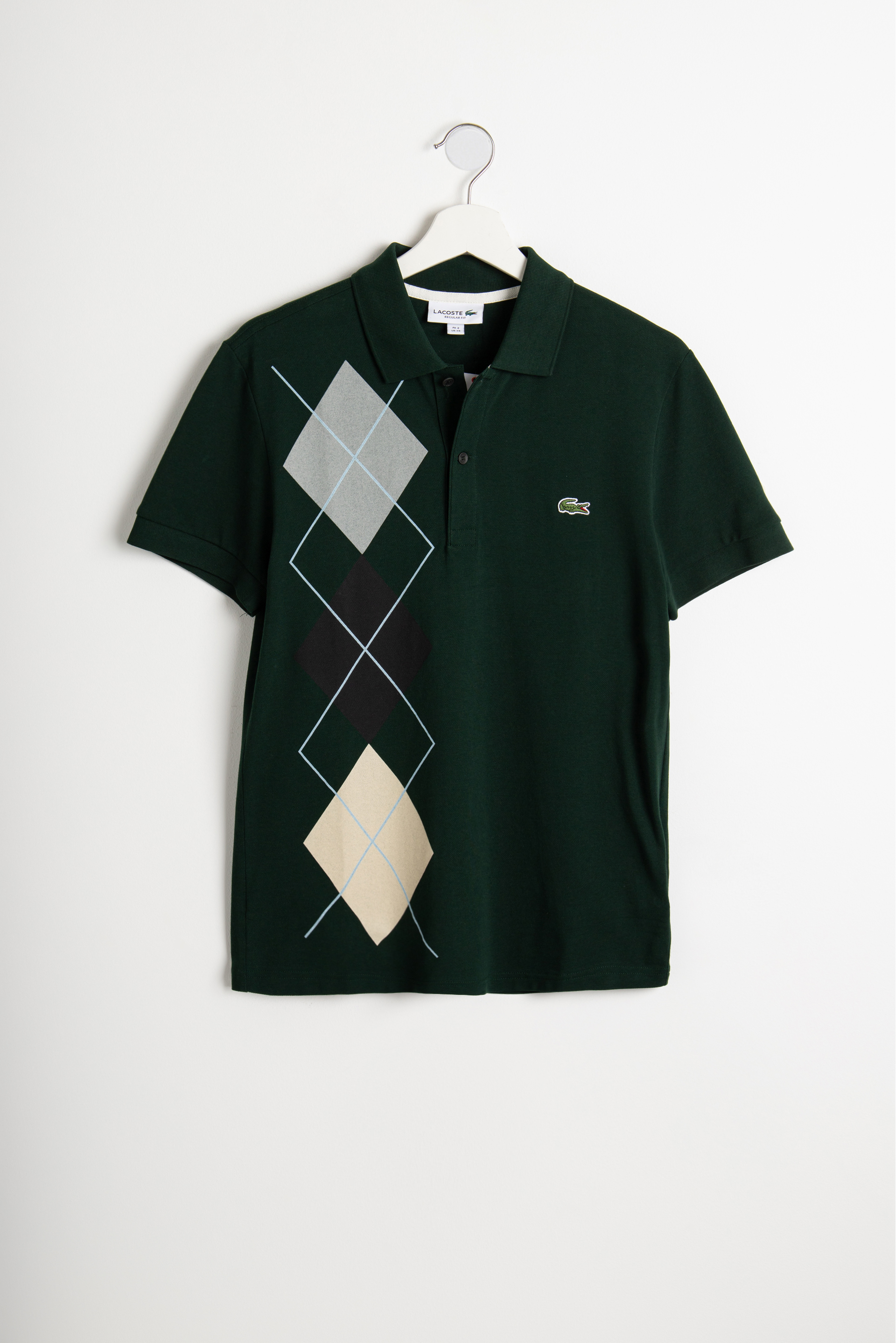 

Lacoste Green Geometric Lines Polo Shirt