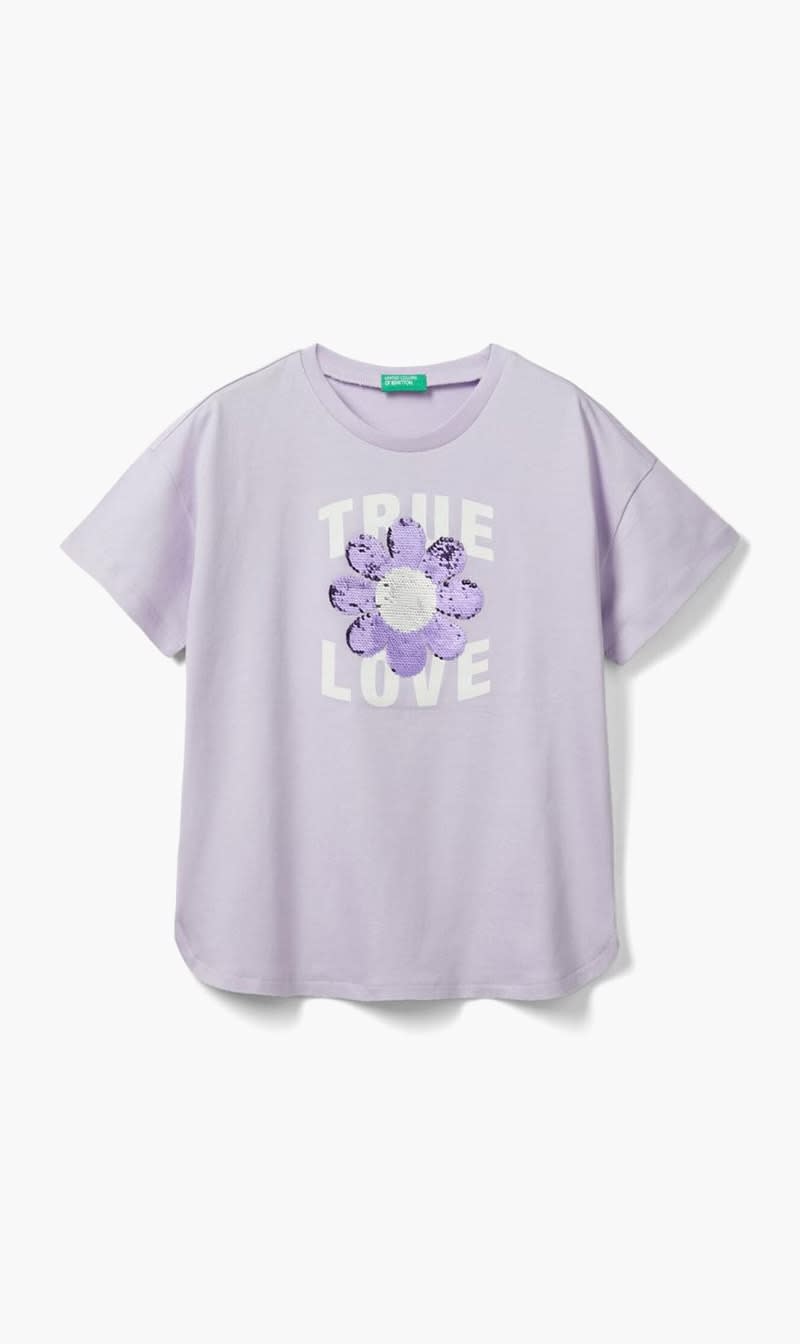 Purple United Colors Of Benetton Pink Reversible Sequin T-shirt for Girls