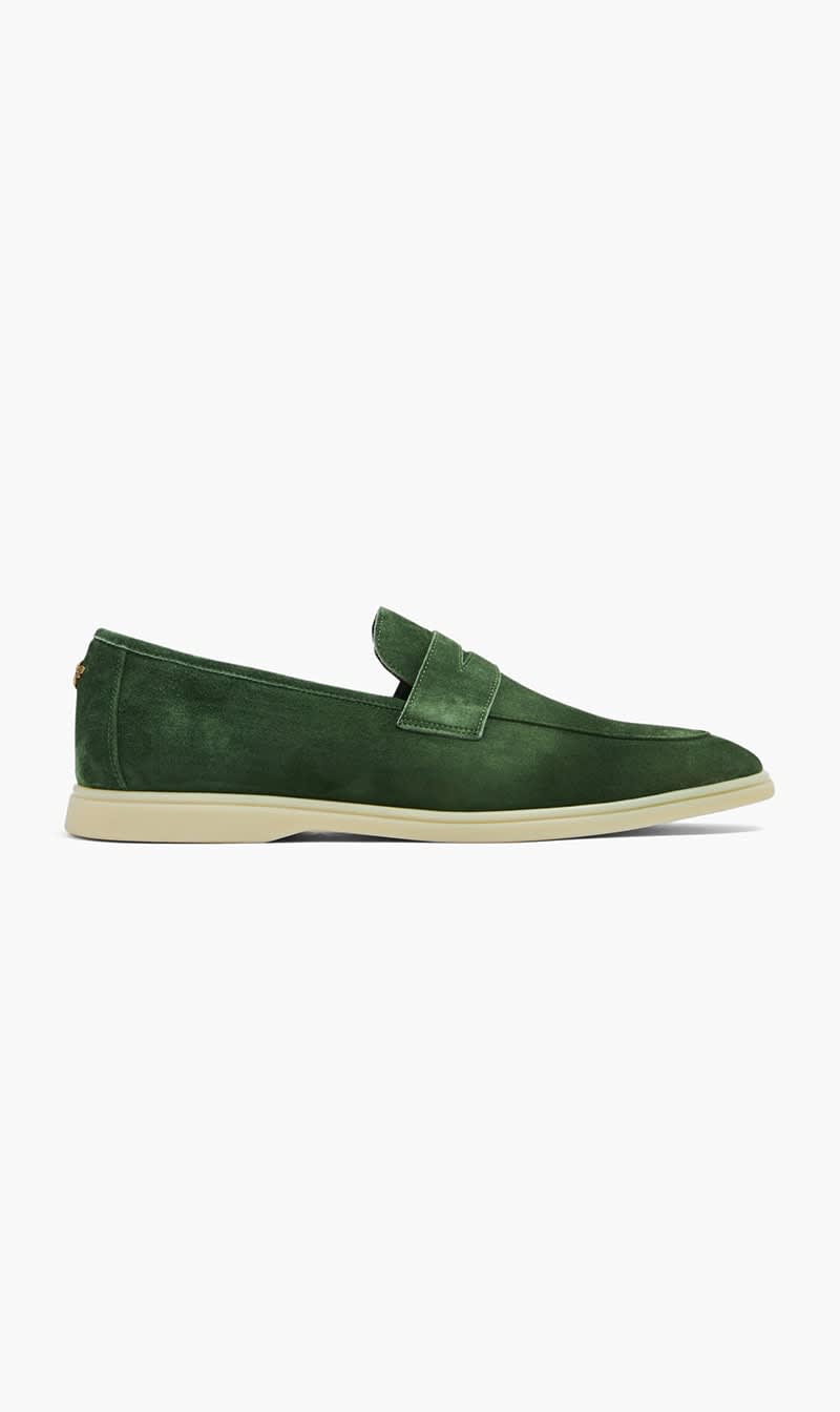 

Bougeotte Green Suede Loafers for Men | The Deal Outlet