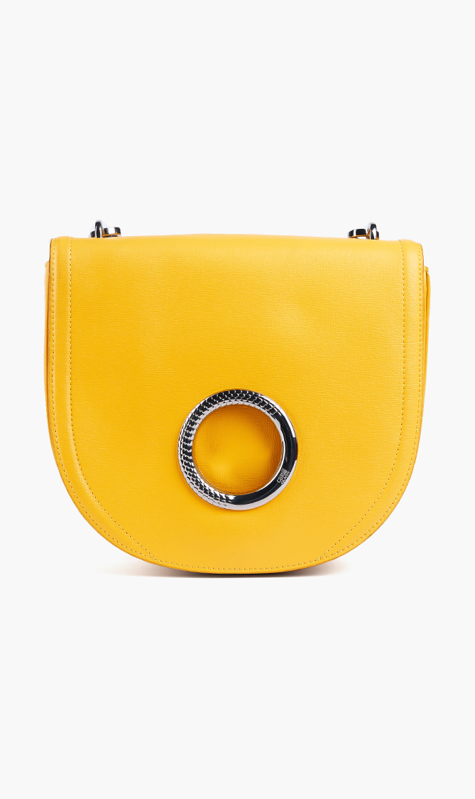 

Cavalli Class Smooth Leather Saddle Bag