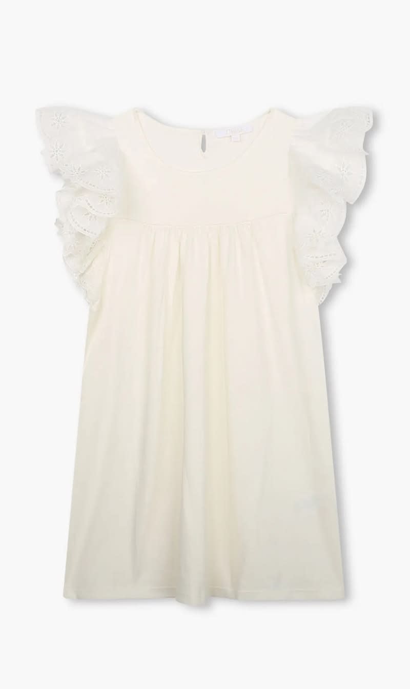 

Chloe Beige Short Sleeved Dress for Girls | The Deal Outlet