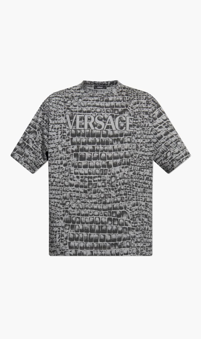 

Versace Multi-color Logo Printed T Shirt for Men | The Deal Outlet
