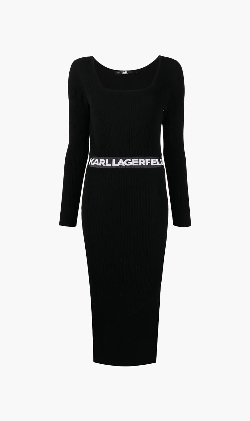 

Karl Lagerfeld Black Lslv Knit Dress for Women | The Deal Outlet