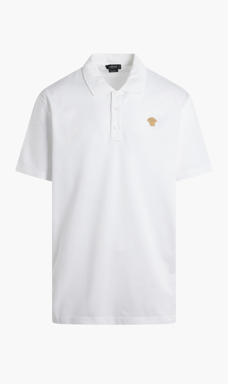 

Versace White Medusa Logo Polo Shirt for Men | The Deal Outlet