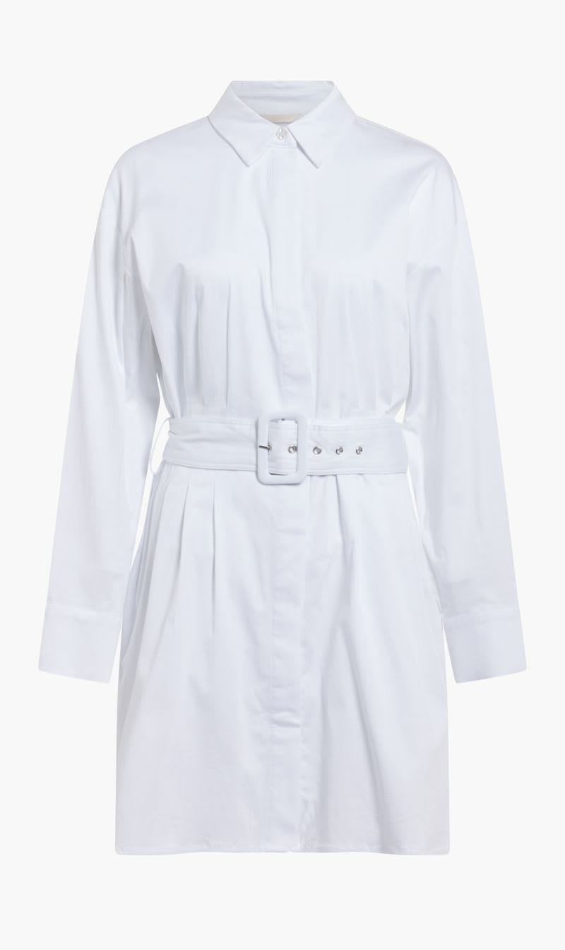 

Guess White Ls Agata Solid Shirtdress for Women | The Deal Outlet