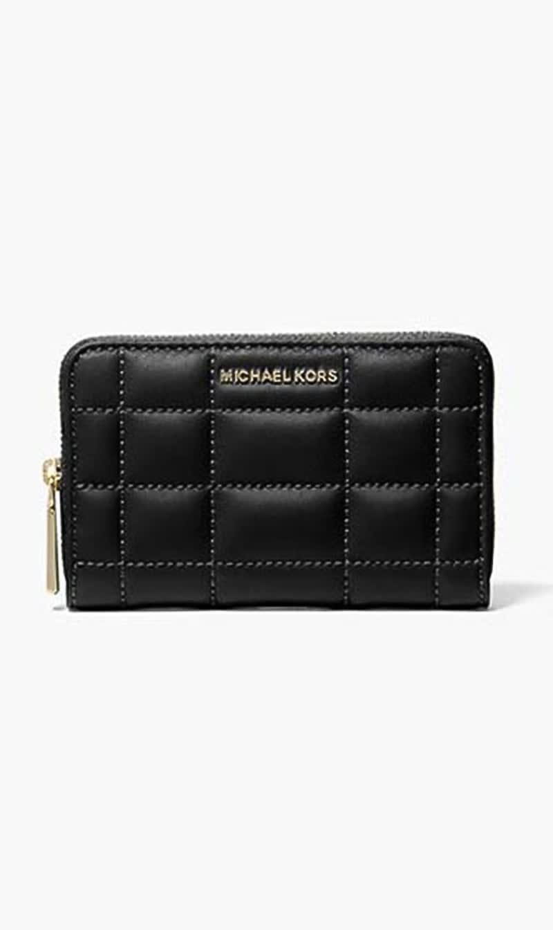 

Michael Kors Black Small Quilted Leather Wallet for Women | The Deal Outlet