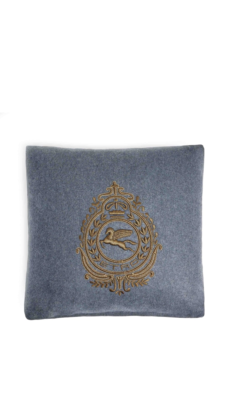 

Etro Grey Estrie Embroidered Cushion | The Deal Outlet