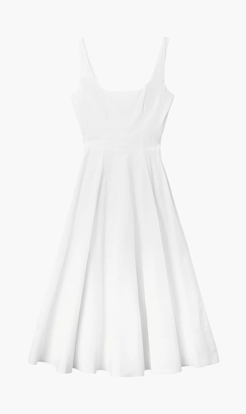 

Staud White Wells Midi Dress for Women | The Deal Outlet