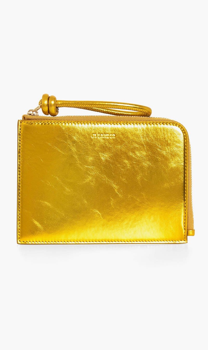 

Jil Sander Orange Giro Envelope Md Laminated Soft Calf W Nappa Lining (gold) for Women | The Deal Outlet