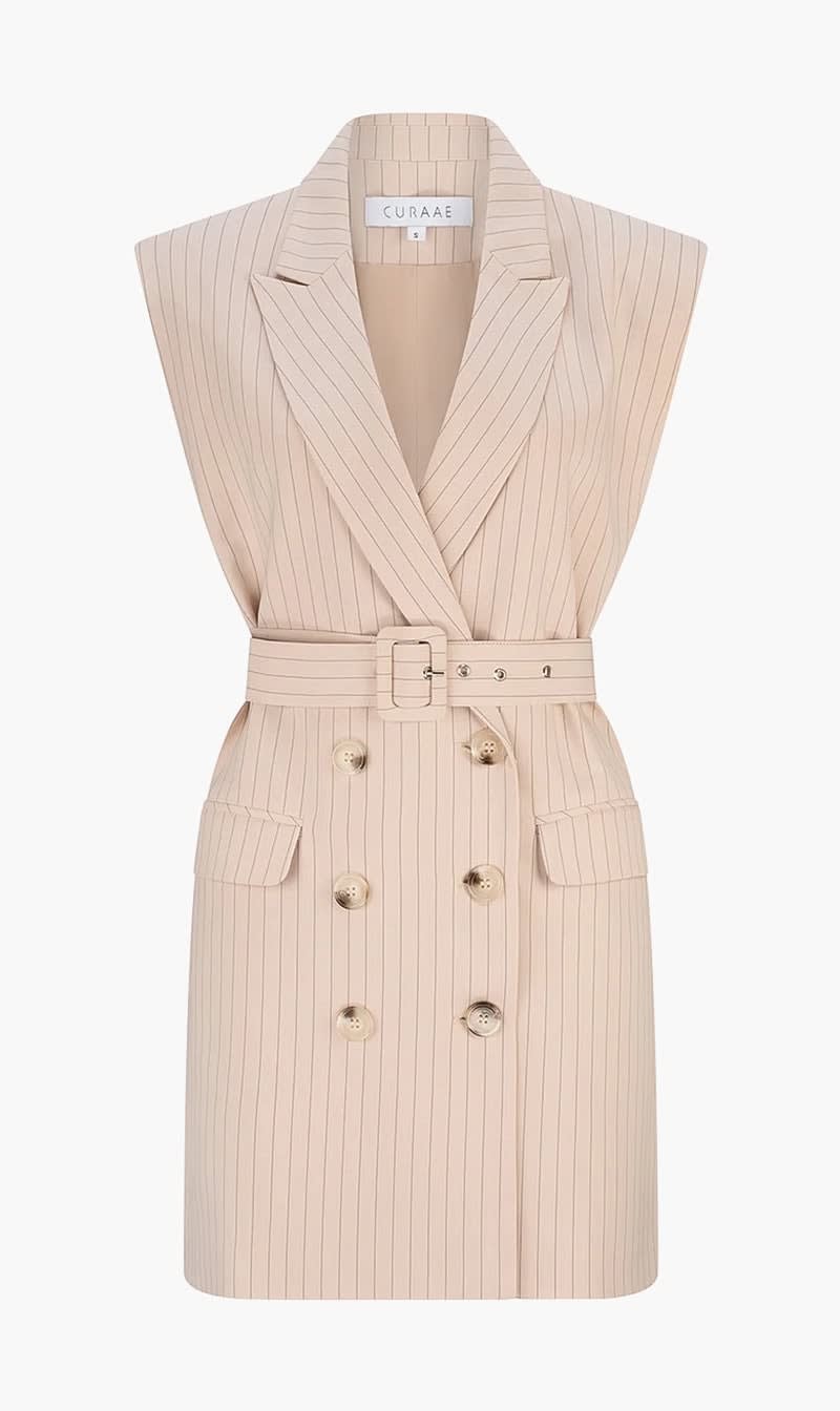Beige Solene Vest Dress for Women