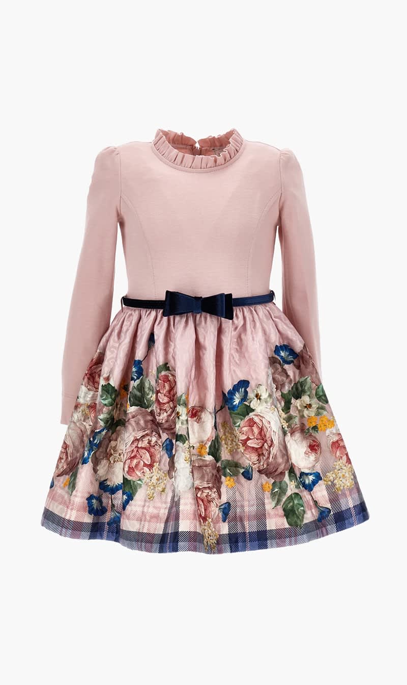 Monnalisa Pink Floral Dress for Girls