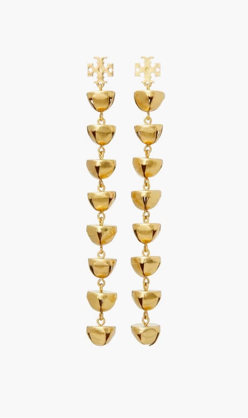 

Tory Burch Gold Bell Linear Earring for Women | The Deal Outlet