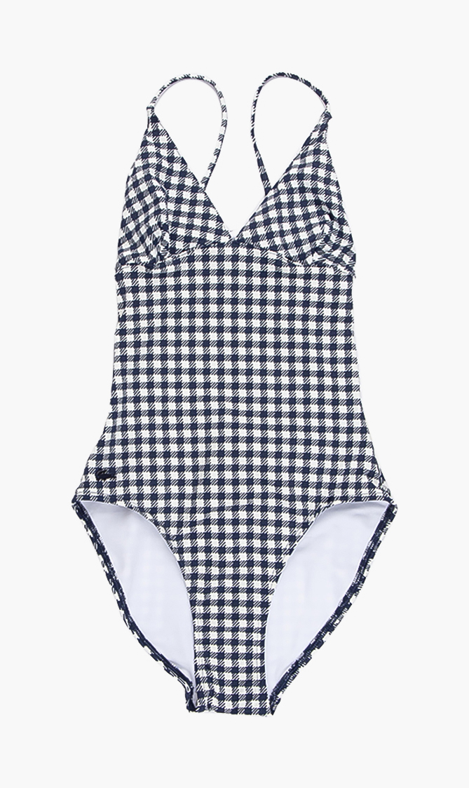 Lacoste Checkered One-piece Swimsuit