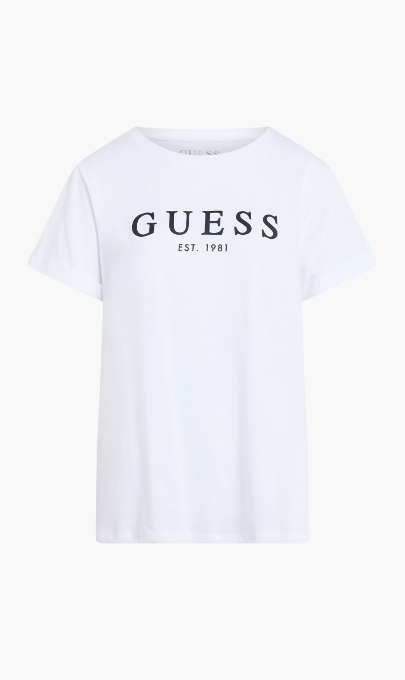 

Guess White Organic Club Cotton T-shirt for Women | The Deal Outlet