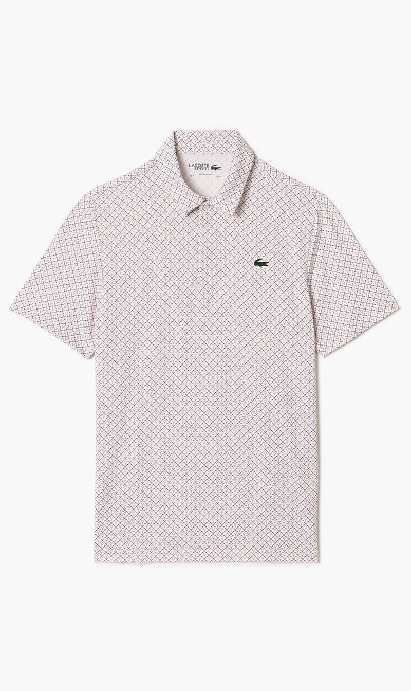 

Lacoste White Golf Printed Polo Shirt for Men | The Deal Outlet