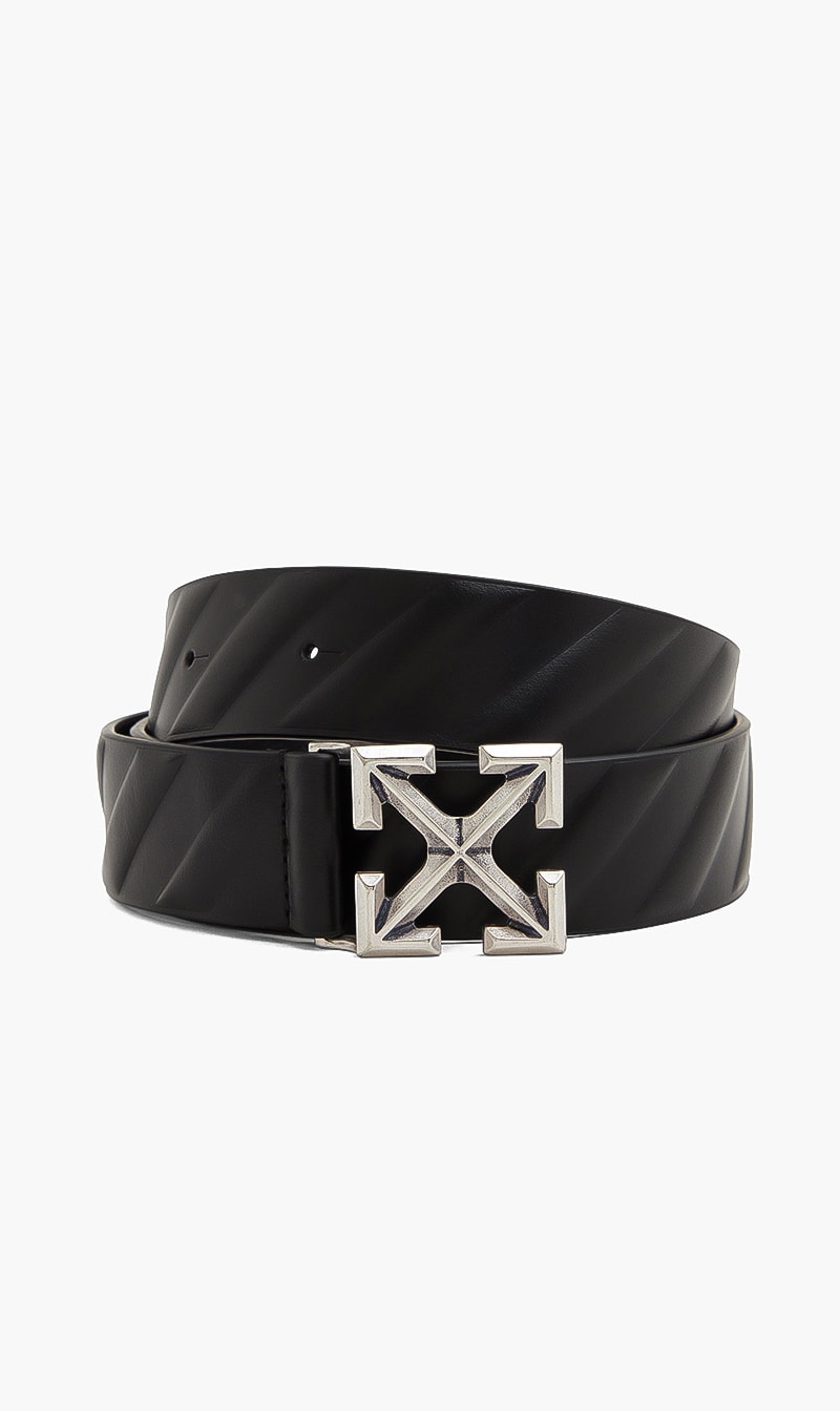 

Diag Arrow Leather Belt, Black