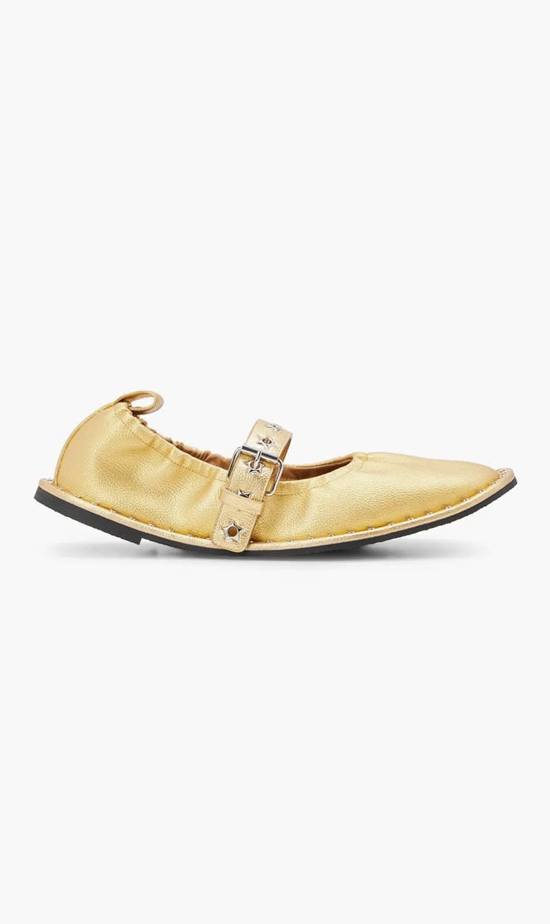 

Stella Mc Cartney Gold Falabella Ballet Flats for Women | The Deal Outlet