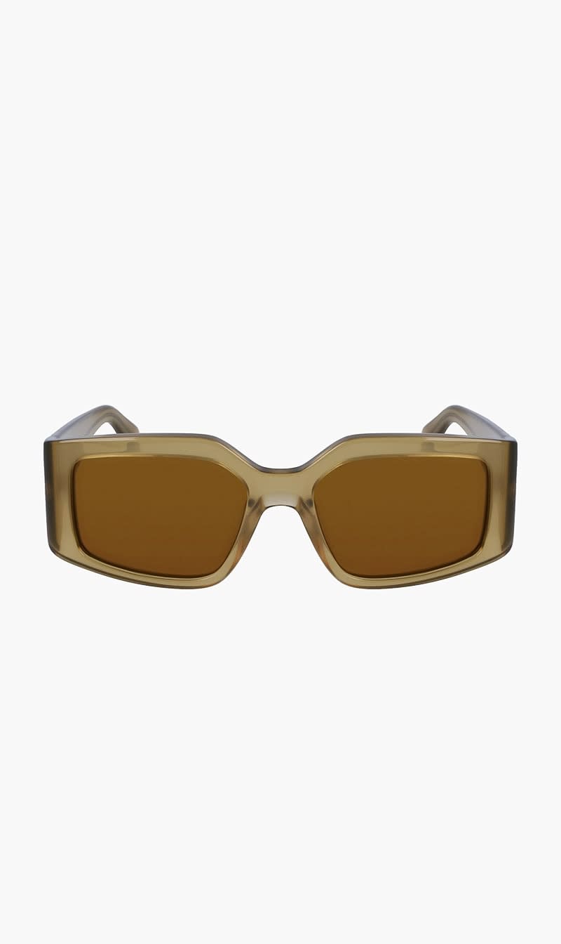 Green Ferragamo Black Rectangle Sunglasses for Men
