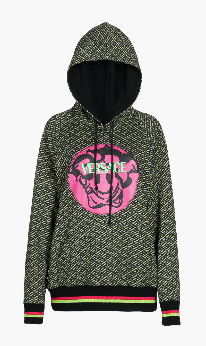 

La Greca Hoodie Sweatshirt, Green