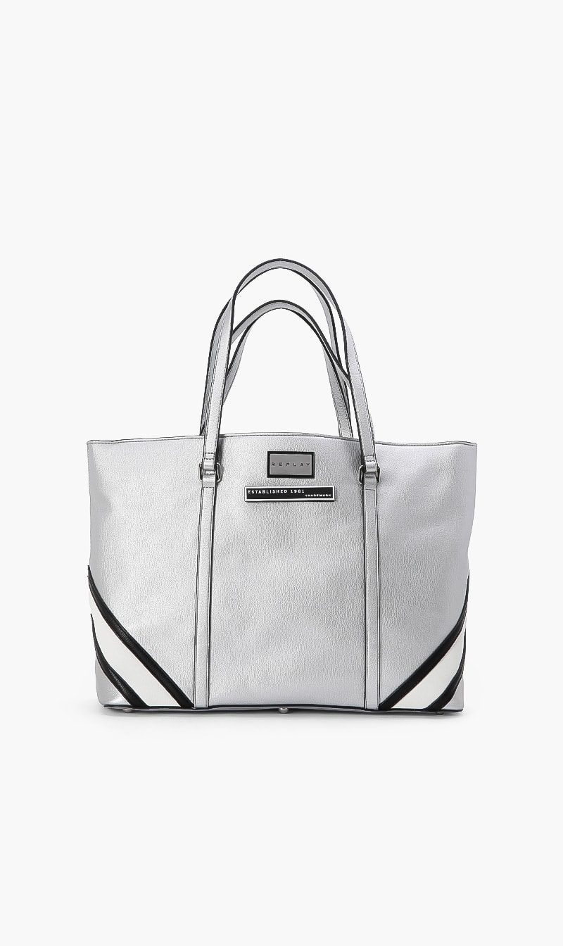 

Replay Solid Leather Tote Bag