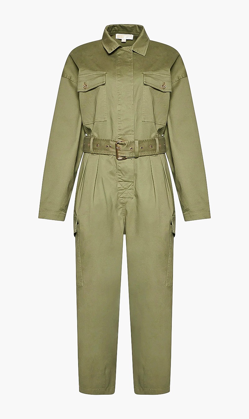 

Michael Kors Green Belt Boiler Jumpsuit for Women | The Deal Outlet